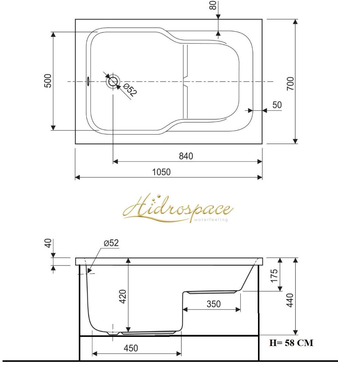 Vasca Idromassaggio Rettangolari Compatte 105 X 70 120 X 70 140 X 70