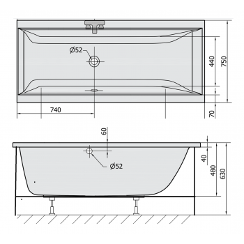 ALBATROS 160 X 75 - 170 X 75 IDROMASSAGGIO
