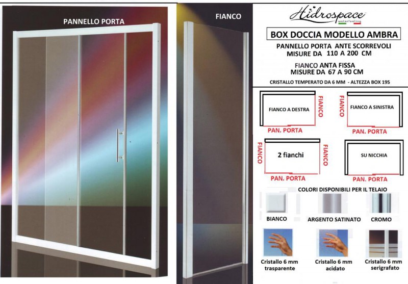 BOX DOCCIA AMBRA DA 110 A  200 CM  