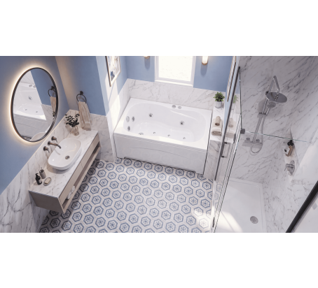 CLASSIC 105 X 70 VASCA DA BAGNO IDROMASSAGGIO RETTANGOLARE