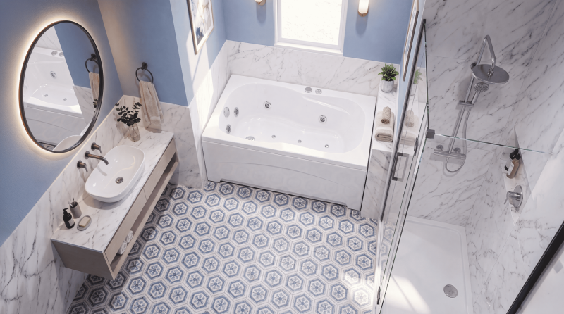 CLASSIC 105 X 70 VASCA DA BAGNO IDROMASSAGGIO RETTANGOLARE