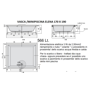 ELENA 190 X 170 MINIPISCINA SPA