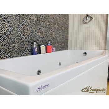 EMANUELA 170 x 80 VASCA DA BAGNO IDROMASSAGGIO ASIMMETRICA DOCCIA 
