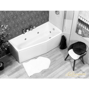EMANUELA 170 x 80 VASCA DA BAGNO IDROMASSAGGIO ASIMMETRICA DOCCIA 