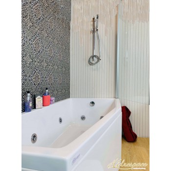EMANUELA 170 x 80 VASCA DA BAGNO IDROMASSAGGIO ASIMMETRICA DOCCIA 