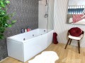 EMANUELA 170 x 80 VASCA DA BAGNO IDROMASSAGGIO ASIMMETRICA DOCCIA 