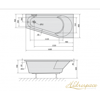 FIRE VASCA ASIMMETRICA 160x80 IDROMASSAGGIO