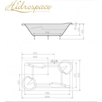 FLIPPER vasca due posti  200 x 120 con sedute 