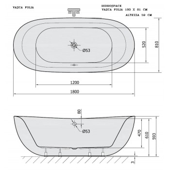 FOLIA  Vasca minimal 180X81 cm 