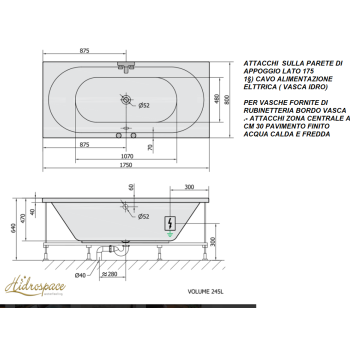 GENESIS 165x80-175x80-185x80 VASCA DA BAGNO IDROMASSAGGIO DUE POSTI