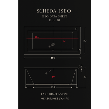 ISEO 180 X 80 RETTANGOLARE DUE POSTI