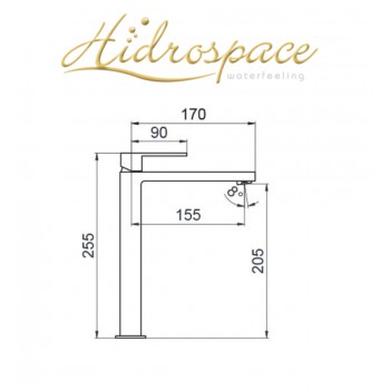 MINIMAL/Miscelatore lavabo alto D.25 con scarico click-clack 1″ 14 e attacchini flessibili