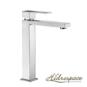 MINIMAL/Miscelatore lavabo alto D.25 con scarico click-clack 1″ 14 e attacchini flessibili
