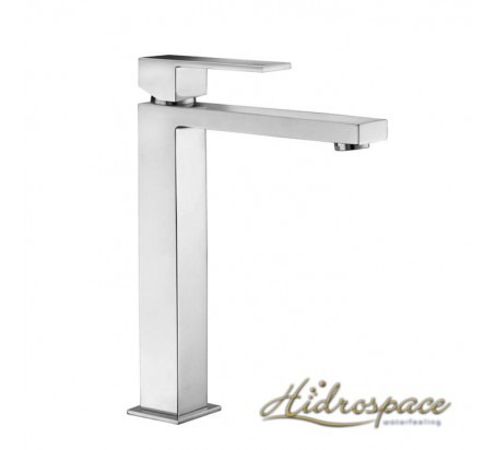 MINIMALxl/Miscelatore lavabo alto D.25 con scarico click-clack 1″ 14 e attacchini flessibili
