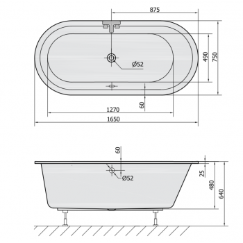 MISTRAL VASCA IDRO 165x75 