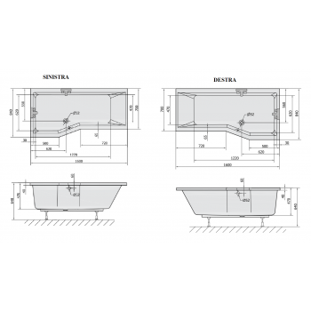 ONDA 85x160-85x170  VASCA DA BAGNO DOCCIA 