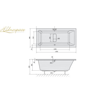 RECTA VASCA DUE POSTI 190 X 90 - 180 X 80 