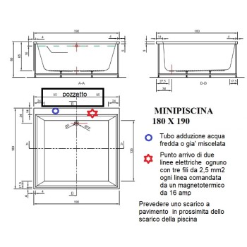 RIVIERA 180 x 190 MINI PISCINA IDROMASSAGGIO