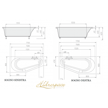 SOGNO 170 x 80 IDROMASSAGGIO