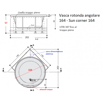 SUN CORNER 164 IDROMASSAGGIO ROTONDA ANGOLARE 