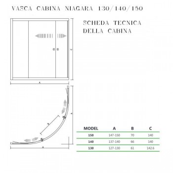 VASCA CABINA NIAGARA ANGOLARE 140 