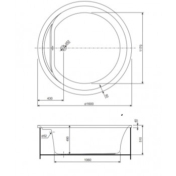 VASCA DA BAGNO ROTONDA 160 CON PANNELLI   