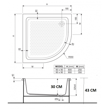 VASCA DOCCIA ANGOLARE 80 X 80 E 90 X 90 