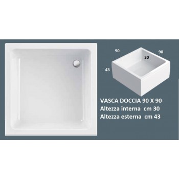 VASCA DOCCIA QUADRATA 90 X 90