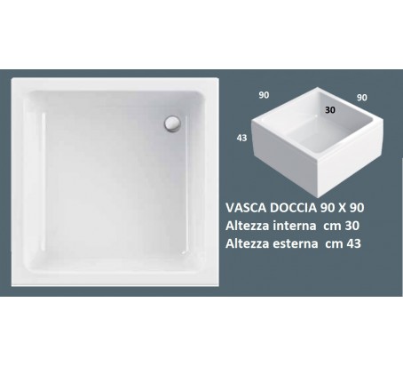VASCA DOCCIA QUADRATA 90 X 90