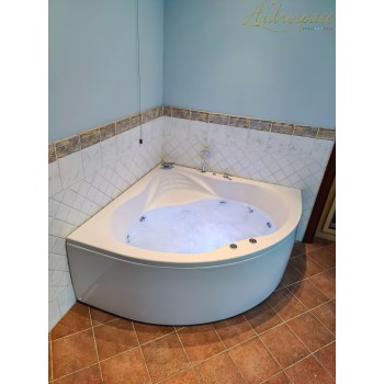 VICTORIA 140 x 140 VASCA DA BAGNO IDROMASSAGGIO ANGOLARE CON SEDUTA 