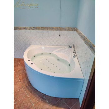 VICTORIA 140 x 140 VASCA DA BAGNO IDROMASSAGGIO ANGOLARE CON SEDUTA 