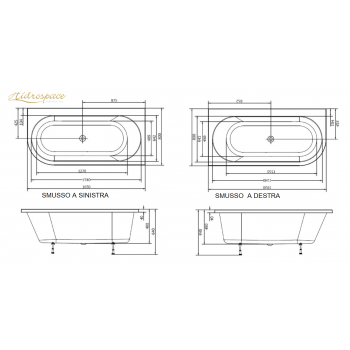 VIVA (165-175-185)X80 VASCA DA BAGNO RETTANGOLARE RETTANGOLARE 
